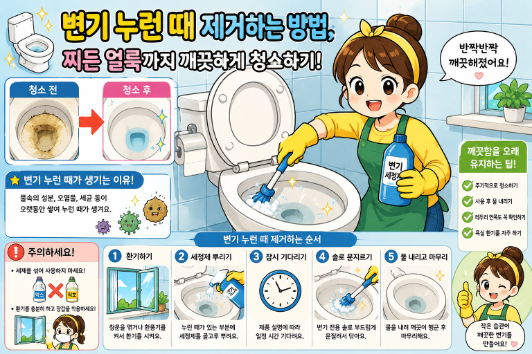 변기 누런 때 제거하는 방법